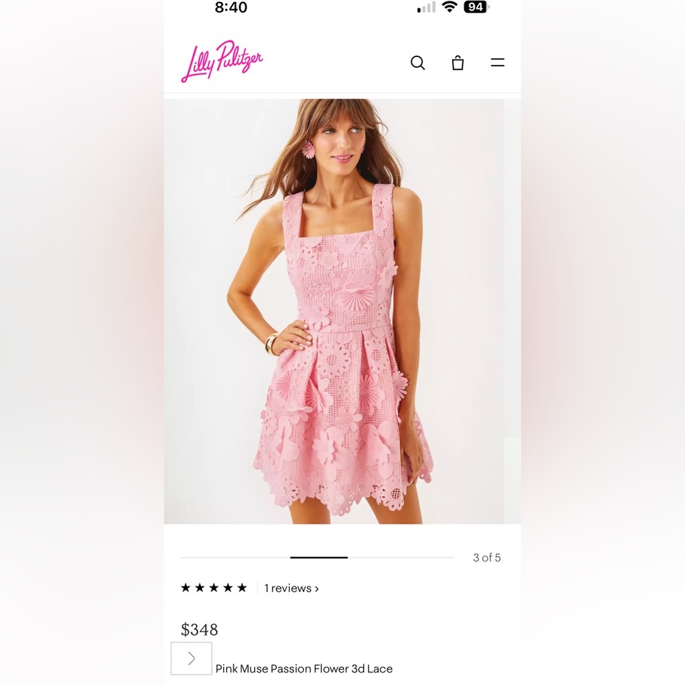 Lilly Pulitzer Cindy Romper Lace Pink Dress